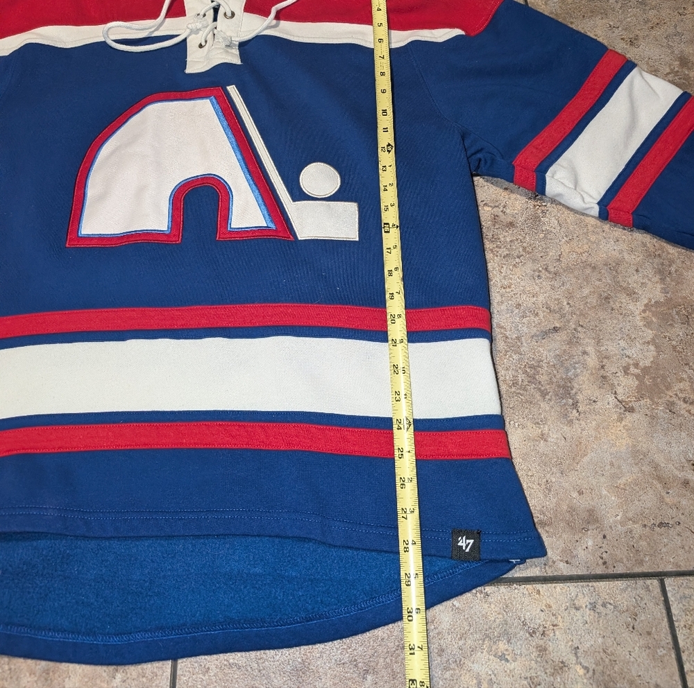 Quebec Nordiques/Avalanche 47 Lacer Hoodie Men's Xl Stitched Graphics - Picture 3 of 7